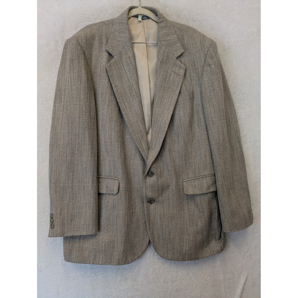 Haggar Blazer Men's 42 Brown Herringbone Imperial Gentleman's Fit Two-Button‎